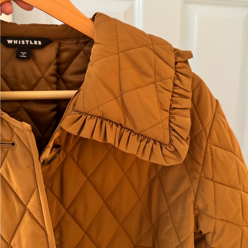 WHISTLES ASOS Quilted Jacket with oversized collar